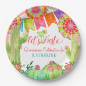 フィエスタサクタスピンクキンセアニェラ第15回誕生日パーティー ペーパープレート (正面)