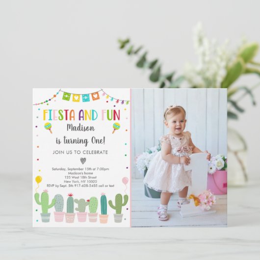 フィエスタサクタスファースト誕生日招待状 招待状 (スタンド正面)