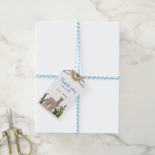 フィエスタサクタスラマベビーシャワー ギフトタグ (より糸付き)