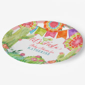 フィエスタサボクピンクベビーシャワーガールマーガリタアート ペーパープレート (アングル)