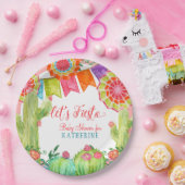 フィエスタサボクピンク赤ちゃんシャワーガールバナーペナント ペーパープレート (パーティー)