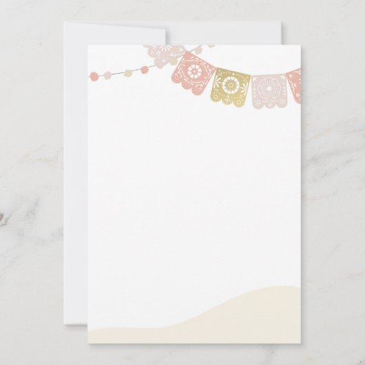 フィエスタサボスウォーターカラーガールファースト誕生日インヴィット 招待状 (裏面)