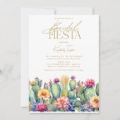 フィエスタサボスウォーターカラーフローラブライダルシャワー 招待状 (正面)