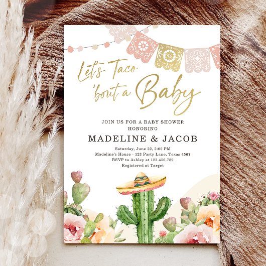 フィエスタサボスウォーターカラーベビーカップルシャワーインクト 招待状