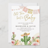 フィエスタサボスウォーターカラーベビーカップルシャワーインクト 招待状 (正面)