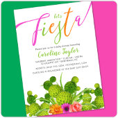 フィエスタサボスカラフルフローラベビーシャワー 招待状