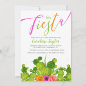 フィエスタサボスカラフルフローラベビーシャワー 招待状 (正面)