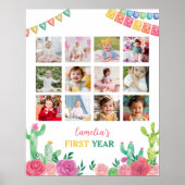 フィエスタサボスガール1stバースデーマイルストーンサイン ポスター (正面)