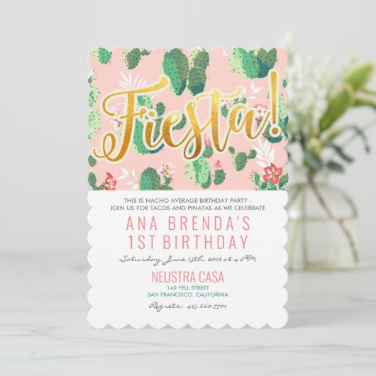 フィエスタサボス1st誕生日招待状 招待状 (スタンド正面)