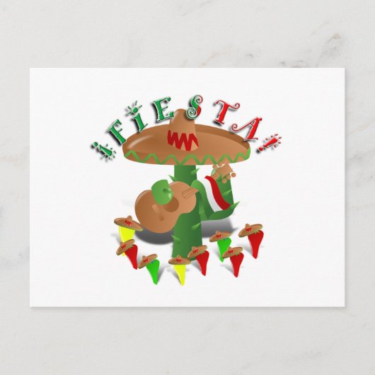 フィエスタサボスw/ソンブレロ&ギター ポストカード (正面)