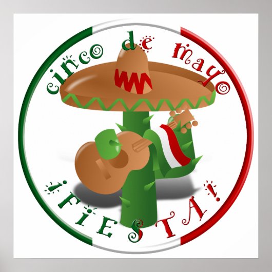 フィエスタサボテンとギター&踊りピーマン ポスター (正面)