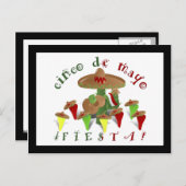 フィエスタサボテンとギター&踊りピーマン ポストカード (正面/裏面)