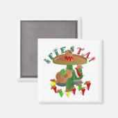 フィエスタサボテンとギター&踊りピーマン マグネット (正面/裏面)