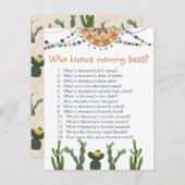 フィエスタサボテンの赤ちゃんシャワーゲーム エンクロージャーカード (正面/裏面)