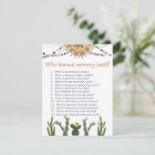 フィエスタサボテンの赤ちゃんシャワーゲーム エンクロージャーカード (スタンド正面)