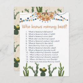 フィエスタサボテンの赤ちゃんシャワーゲーム エンクロージャーカード