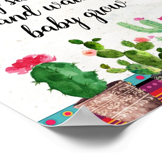 フィエスタサボテンフローラ多肉食ベビー飲む ポスター (角)