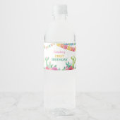 フィエスタサボテン誕生日パーティーウォーターボトルラベル ペットボトルラベル (正面)