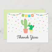 フィエスタサボテン赤ちゃんシャワーありがとう サンキューカード (正面/裏面)