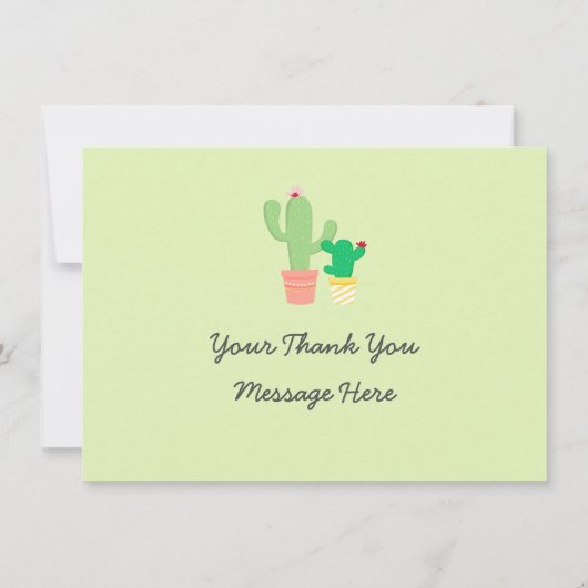 フィエスタサボテン赤ちゃんシャワーありがとう サンキューカード (裏面)