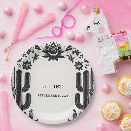 フィエスタサボラブイン開花メキシコブライダルシャワー ペーパープレート (パーティー)