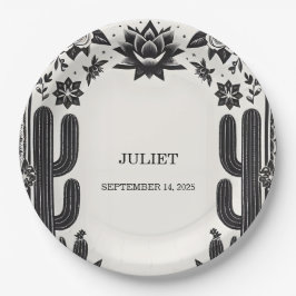 フィエスタサボラブイン開花メキシコブライダルシャワー ペーパープレート