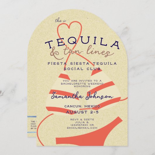 フィエスタシエスタテキラタンラインズバチェロレッテクラブ 招待状 (正面/裏面)