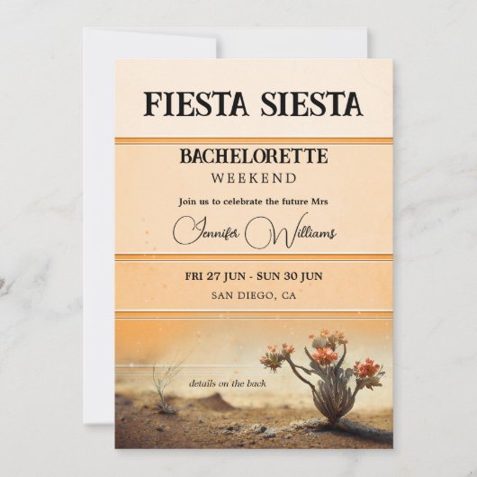 フィエスタシエスタテラコッタバチェロレッテウィークエンド 招待状 (正面)