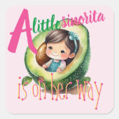 フィエスタシノリタベビーガールシャワーパティウェアの好意 スクエアシール (正面)