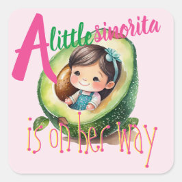フィエスタシノリタベビーガールシャワーパティウェアの好意 スクエアシール