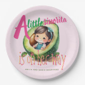 フィエスタシノリタベビーガールシャワーパティウェアピンク ペーパープレート (正面)