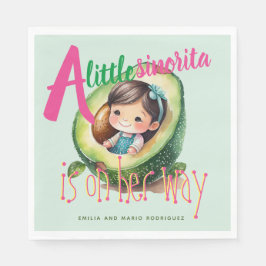 フィエスタシノリタベビーガールシャワーパティウェアミント スタンダードランチョンナプキン