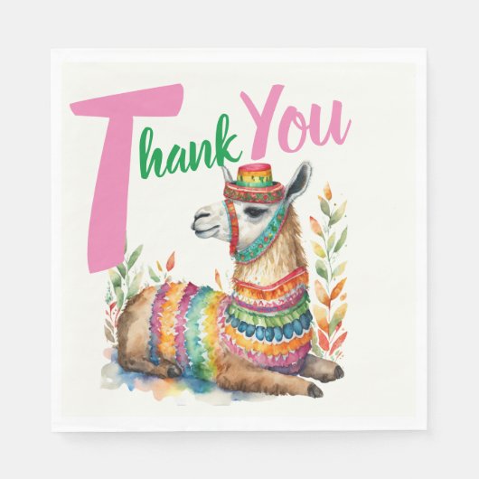 フィエスタシノリタベビーガールシャワーパティウェアラマ スタンダードランチョンナプキン (正面)