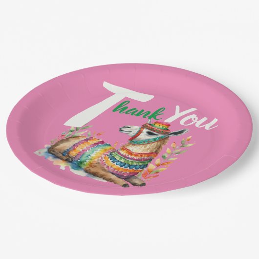 フィエスタシノリタベビーガールシャワーパティウェアラマ ペーパープレート (アングル)