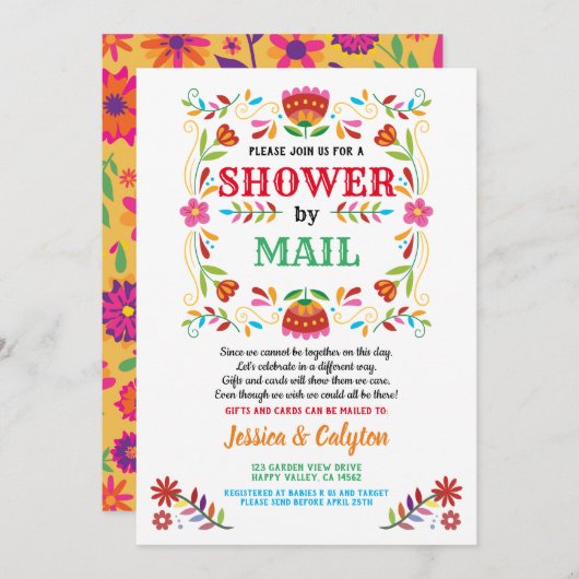 フィエスタシャワーbyメール長距離シャワー 招待状 (正面/裏面)