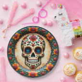 💀🎉フィエスタスカル-ette, the Dia de los Muertos ペーパープレート (パーティー)