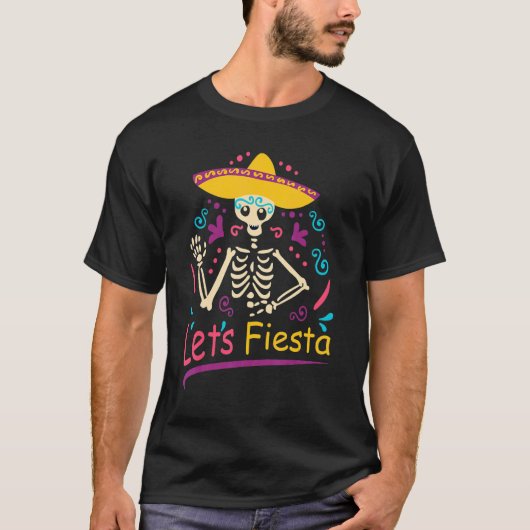 フィエスタスケルトンメキシコソンブレロ Tシャツ (正面)