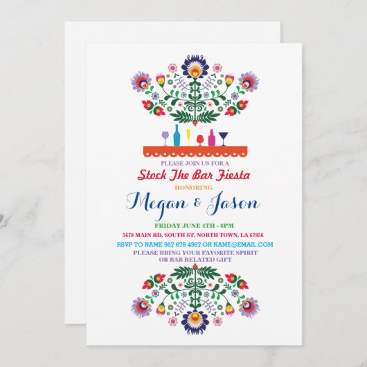 フィエスタストックザバーメキシコ婚約招待状 招待状 (正面/裏面)