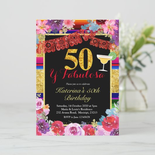 フィエスタスペインの50と素晴らしい誕生日 招待状 (スタンド正面)