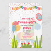 フィエスタスリーエスタガール誕生日招待状 招待状 (正面/裏面)