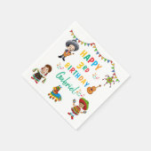 フィエスタスリーエスタ子供の誕生日パーティーナプキン スタンダードカクテルナプキン (角)