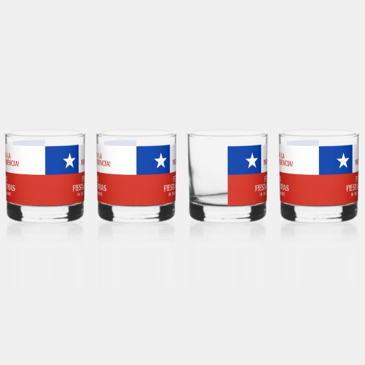 フィエスタス・パトリアス独立記念日チリ国旗 ウイスキーグラス (右)