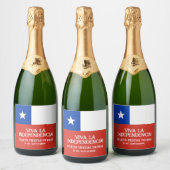 フィエスタス・パトリアス独立記念日チリ国旗 スパークリングワインラベル (ボトル)