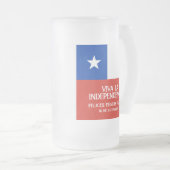 フィエスタス・パトリアス独立記念日チリ国旗 フロストグラスビールジョッキ (正面右)