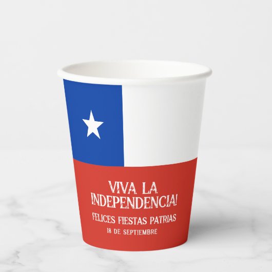 フィエスタス・パトリアス独立記念日チリ国旗 紙コップ (正面)