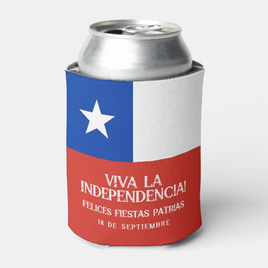 フィエスタス・パトリアス独立記念日チリ国旗 缶クーラー (缶正面)