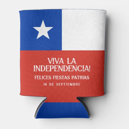 フィエスタス・パトリアス独立記念日チリ国旗 缶クーラー (正面)