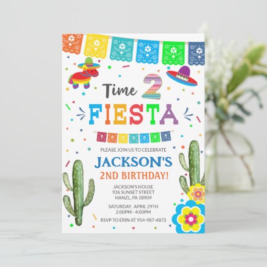 フィエスタセカンドバースデー招待状 招待状 (スタンド正面)