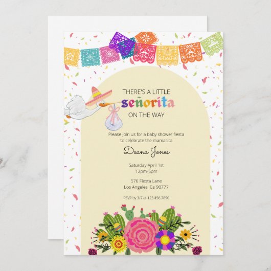 フィエスタセノリタベビーシャワー招待状 招待状 (正面/裏面)