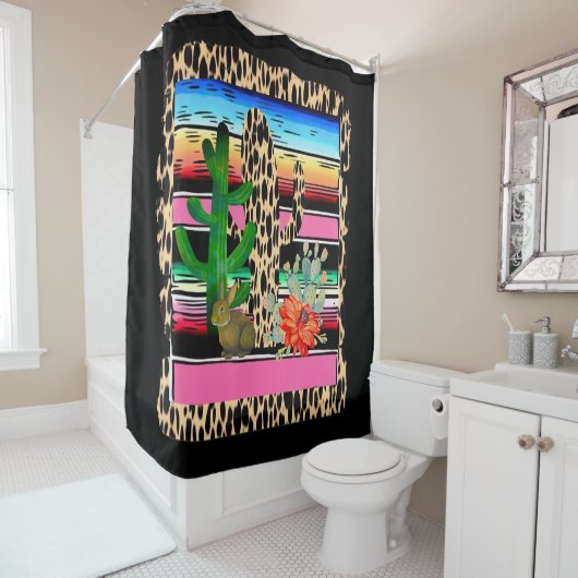 フィエスタセラープチータサクタスフラワーサクティウサギ シャワーカーテン (インサイチュ)